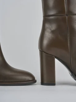 Clearance Stivali tacco 9cm pelle testa Donna Stivali Tacco Alto