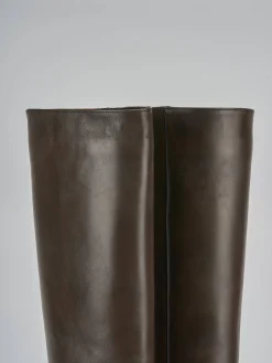 Clearance Stivali tacco 9cm pelle testa Donna Stivali Tacco Alto