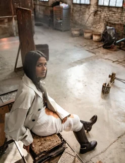 New Stivali tacco 2cm pelle testa Donna Stivali Tacco Basso