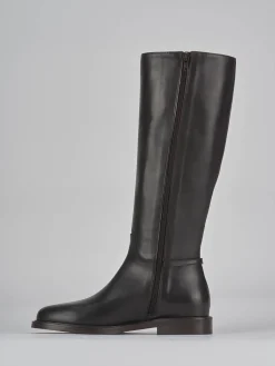 New Stivali tacco 2cm pelle testa Donna Stivali Tacco Basso