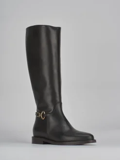 New Stivali tacco 2cm pelle testa Donna Stivali Tacco Basso