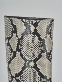 Outlet Stivali tacco 7cm pitone Donna Stivali Tacco Alto