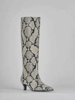 Outlet Stivali tacco 5cm pitone Donna Stivali Tacco Alto