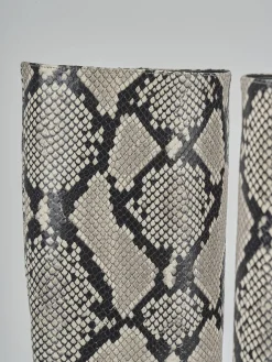 Outlet Stivali tacco 5cm pitone Donna Stivali Tacco Alto