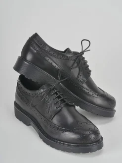 Hot Stringata tacco 2 cm pelle Donna Stringate