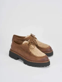 Clearance Stringate tacco 2cm camoscio Donna Stringate