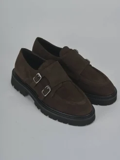 Discount Stringate tacco 3cm camoscio testa Donna Stringate