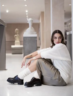 Discount Stringate tacco 2cm pelle testa Donna Stringate