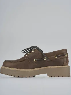 Clearance Stringate tacco 3cm pelle testa Donna Stringate