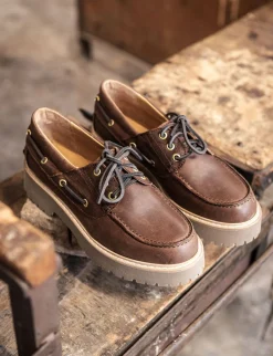 Clearance Stringate tacco 3cm pelle testa Donna Stringate