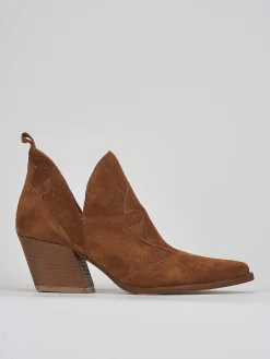 Discount Tronchetto tacco 7 cm camoscio Donna Stivaletti Tacco Alto