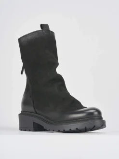 New Tronchetto tacco 2 cm nabuk Donna Stivaletti Tacco Basso